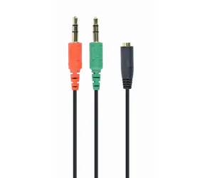 Gembird CCA-418 Audio 3,5 mm Klinkenadapter / 3,5 mm 4-Pin (F) - 2x 3,5 mm 3-Pin Klinke (M)