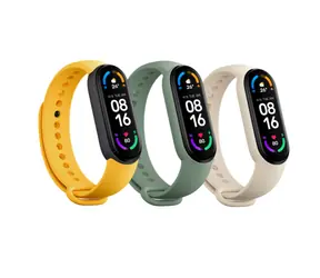 XIAOMI Mi SMART Band 6 Armbandset / Ersatzarmbänder / Elfenbein, Olivgrün & Gelb