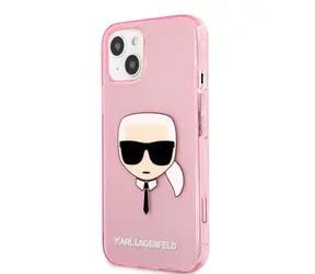 Karl Lagerfeld TPU Full Glitter Karl Head Cover für Apple iPhone 13 mini rosa