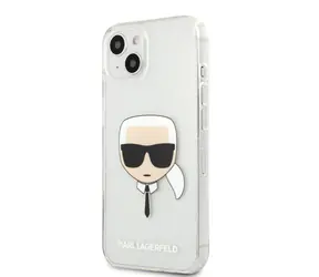 Karl Lagerfeld TPU Full Glitter Karl Head Cover für Apple iPhone 13 Mini Silber