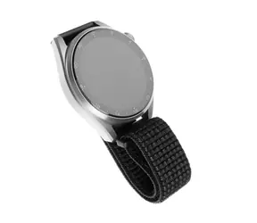 FIXED Nylonarmband 22 mm breites Nylonarmband für Smartwatch, reflektierendes Schwarz