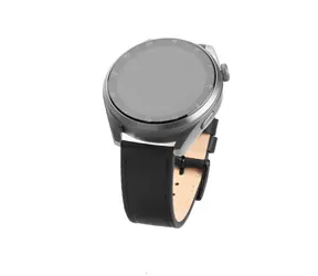 FIXED Lederarmband 22 mm breites Lederarmband für Smartwatch schwarz