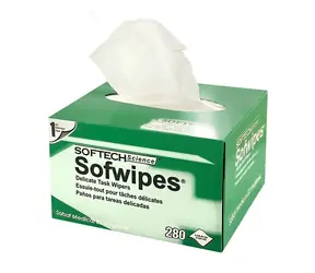 Qoltec 54266 staubfreie Papiertücher für optische Kabel / 280 Stück