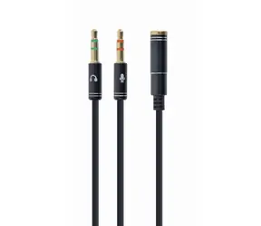 Gembird CCA-418M Kabel 2x 3,5mm Klinke (M) auf 3,5mm Klinke (4pin F) / 0,2 m