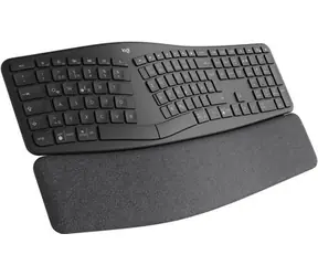 Logitech Wireless K860 Ergo US schwarz / Kabellose Tastatur / Ergonomisch / BT / USB / US-Layout