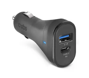 SBS Autoadapter USB & USB-C schwarz / 2,1A & 3A