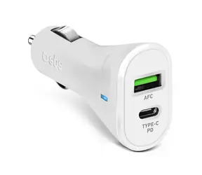 SBS Autoadapter USB-C PD 20 W & USB AFC 18 W weiß