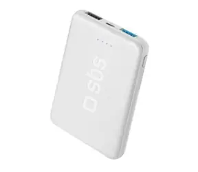 SBS PowerBank Pocket 5000 mAh weiß / 2xUSB / 2,1A