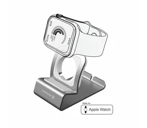Swissten Aluminiumständer für Apple Watch silber
