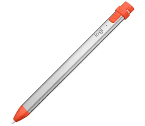 Logitech Crayon Stift, orange-silber, kompatibel mit iPad (ab 2018)