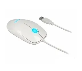DeLock 12537 weiß / Optische Maus / 1200dpi / 3 Tasten + Scrollrad / USB