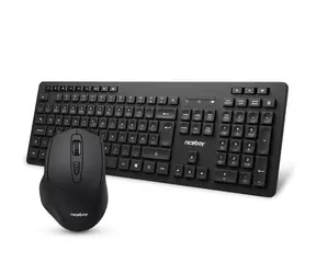 Niceboy MK10 Combo schwarz / Kabelloses Tastatur- und Mausset / CZ&SK-Layout / 1600 DPI / 2,4 GHz USB-Dongle