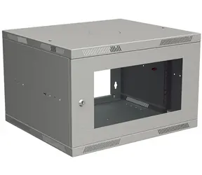 Solarix Wandfaltschrank SENSA LITE 6U 450mm - Glastür / RAL 7035