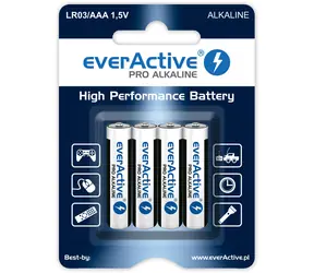 EverActive Pro Alkaline-Batterien AAA (LR03) - Blister 4 Stk 