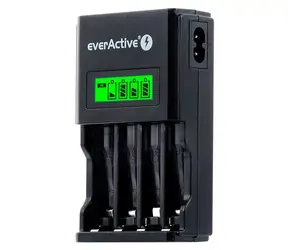 EverActive NC-450 Black Edition / Batterieladegerät / bis zu 4 AAA- oder AA-Batterien / LCD / Ni-MH
