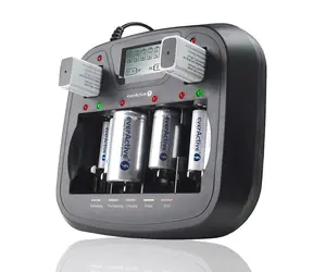 EverActive NC900U / Batterieladegerät / bis zu 8 Batterien / bis zu 6x AAA/AA / bis zu 4X C/D / bis zu 2x 9V / LCD