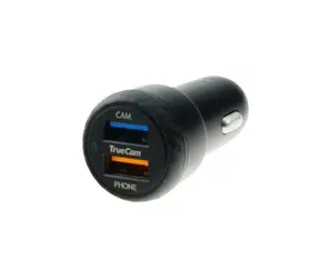 TrueCam Auto-Schnellladegerät schwarz / USB / 2,4A & 3A / für TrueCam -Autokameras 