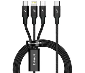 Baseus CAMLT-SC01 Rapid Serie 3in1 schwarz / USB-C / MicroUSB / Lightning / 1,5 m 