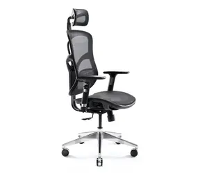 Diablo V-Basic schwarz / ergonomischer Stuhl / verstellbar / Netz / rollende Räder / Tragfähigkeit 150 kg