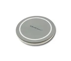 Qoltec 51840 RING kabelloses Ladegerät grau / Qualcomm QuickCharge 3.0 / 10W