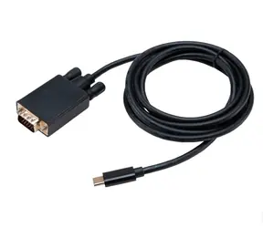 Akasa AK-CBCA17-18BK schwarz / USB-C-auf-VGA-Kabel / 1080@60Hz / 1,8m