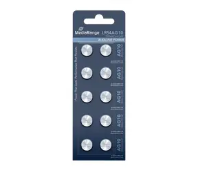 MediaRange Premium Alkalibatterien Knopfzellen AG10 / LR54 / 1,5V / 10 Stk
