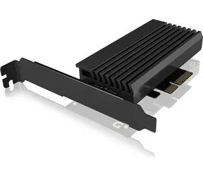 IB-PCI214M2-HSL Konverter für 1x M.2 NVMe auf PCIe x4 mit LED-Streifen und Kühlkörper