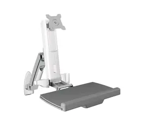 Icy Box IB-MS600-W Wandhalterung für Monitor bis 24" mit Mauspad und Tastatur / VESA 75x75 & 100x100 / Tragkraft 8kg