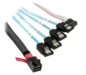 Silverstone SST-CPS05 Kabel SAS Mini 36-Pin > 4X SATA 50cm schwarz / SFF-8643 / SGPIO