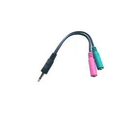 MicroConnect Audio-Headset-Kabel, Stereo-Miniklinke 3,5 mm (M) - 2x 3,5 mm Miniklinke (F), 0,25 m, schwarz
