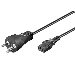 MicroConnect Netzkabel DK Typ-K - C13 1m schwarz / dänischer Anschluss