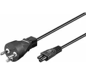 MicroConnect Netzkabel DK Typ-K - C5 0,5m schwarz / dänisches Ende