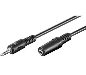 MicroConnect Slim Audiokabel 3-poliger Klinkenstecker 3,5 mm (M) - Klinkenstecker 3,5 mm (F) 3M schwarz