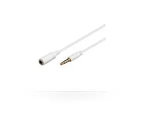 MicroConnect Slim Audiokabel 4-polig Klinke 3,5 mm (M) - Klinke 3,5 mm (F) 1 m weiß