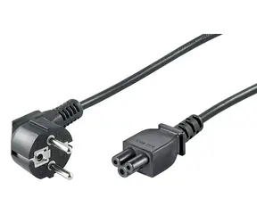 MicroConnect Netzkabel Schuko 90° Winkel - C5 1m schwarz