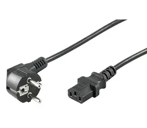 MicroConnect Netzkabel Schuko 90° Winkel - C13 1m schwarz