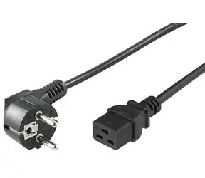 MicroConnect Netzkabel Schuko 90° Winkel - C19 0,5m schwarz