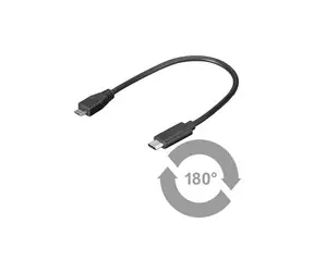 MicroConnect -Kabel USB3.1 C (M) - microUSB2.0 B (M) 0,2 m schwarz / 480 Mbit/s