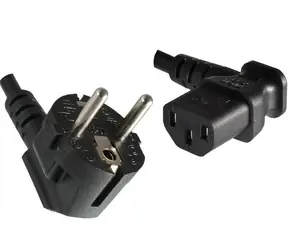 MicroConnect Netzkabel Schuko 90° Winkel - C13 270° Winkel 1,8m schwarz