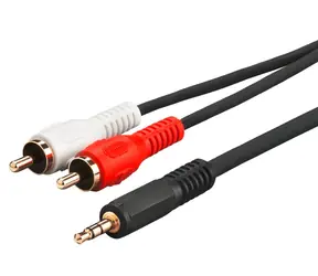 MicroConnect Audiokabel Stereo-Miniklinke 3,5 mm - 2x Cinch (M) 15 m schwarz