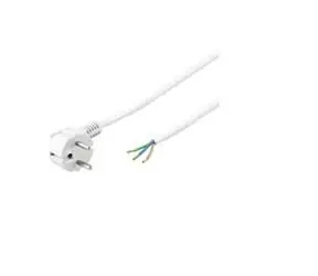 MicroConnect Netzkabel Schuko mit offenem Ende 5m weiß