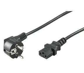 MicroConnect Netzkabel Schuko 90° Winkel - C13 10m schwarz