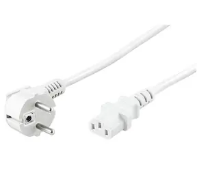 MicroConnect Netzkabel Schuko 90° Winkel - C13 5m weiß
