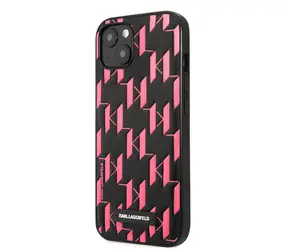Karl Lagerfeld Monogram Plaque Cover für Apple iPhone 13 rosa