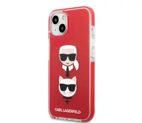 Karl Lagerfeld TPE Karl und Choupette Heads Cover für Apple iPhone 13 mini rot