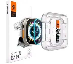 Spigen Glass EZ Fit 2er-Pack Schutzglas mit Anwendungswerkzeug für Apple Watch Ultra (49 mm) / 2 Stück