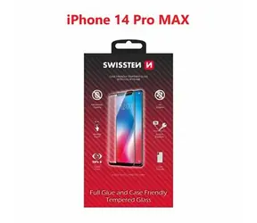 Swissten FULL GLUE COLOR FRAME CASE FRIENDLY Glas für Apple iPhone 14 Pro MAX schwarz