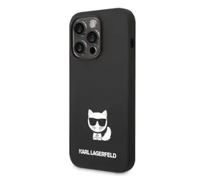 Karl Lagerfeld Choupette Rückseite aus Flüssigsilikon für Apple iPhone 14 Pro Max, schwarz / im Angebot
