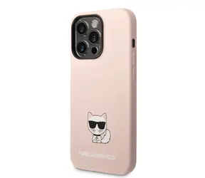 Karl Lagerfeld Liquid Silicone Choupette Back Cover für Apple iPhone 14 Pro Max rosa