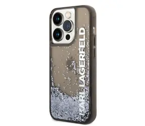 Karl Lagerfeld Translucent Liquid Glitter Back Cover für Apple iPhone 14 Pro Max schwarz